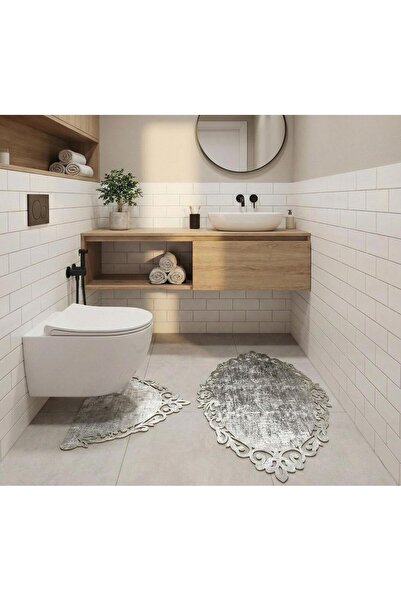 MORMOBİ 2'li Banyo Pas Pası Halısı Kaymaz Taban