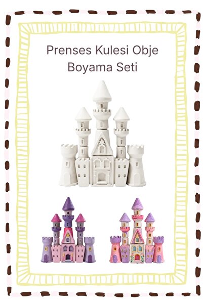 Otaera Masal Kulesi - Obje Boyama Seti, Taş Boya Etkinlik Seti, Fırça & Boya ...