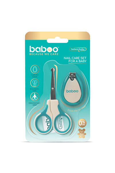 Baboo Set ingrijire unghii bebe cu forfecuta si unghiera - 0 luni+