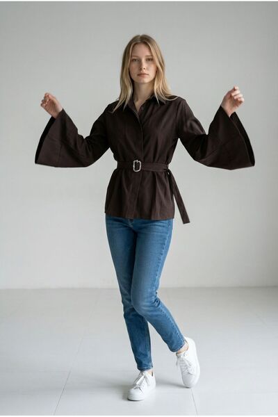 WYNA BOUTİQUE Πουκάμισο - Καφέ - Casual