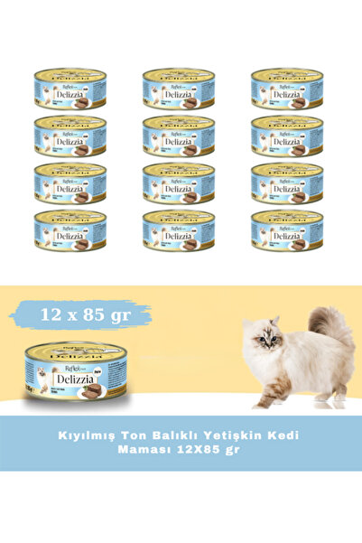 Reflex Delizzia / Kıyılmış Ton Balıklı Yetişkin Kedi Maması 12X85 gr