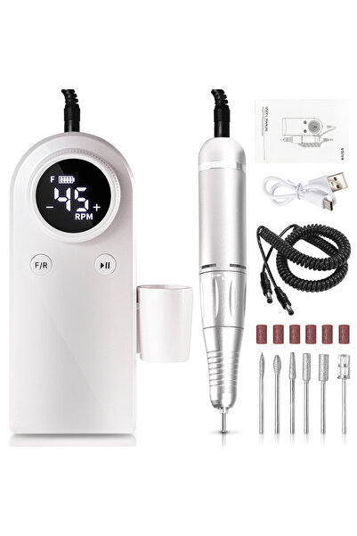 Choice1 مجموعة ملمع أظافر كهربائي أنيق USB DMJ-901-Silver، طقم مثقاب أظافر قا...