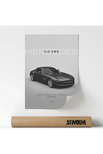 21mxm Αφίσα Αυτοκινήτου - 'Mercedes-Benz Sls Amg' | 002', Μινιμαλιστικός Σχεδ...