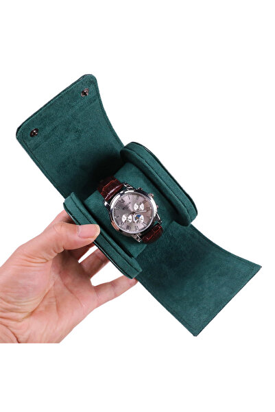 Choice 1 slots green PU Leather Watch Case Classic Travel Storage Dust-proof ...