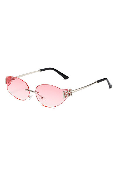 Choice5 C8 Rimless Oval Sunglasses Women UV400 Oversized Gradient Black Lense...