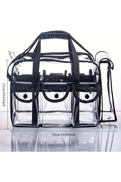 Choice 50x18x27cm Clear PVC Transparent Cosmetic Bag Waterproof Large Capacit...