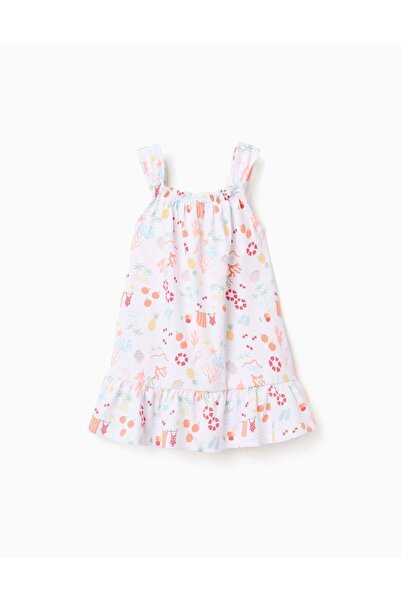 Ziddy Ss Dress Aop Jersey, White