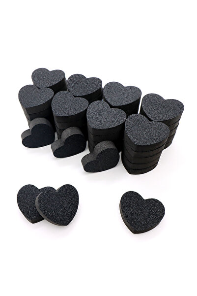 choice2 Black 50pcs Heart Sponge Nail Files Blocks 180/240 Double-sided Polis...