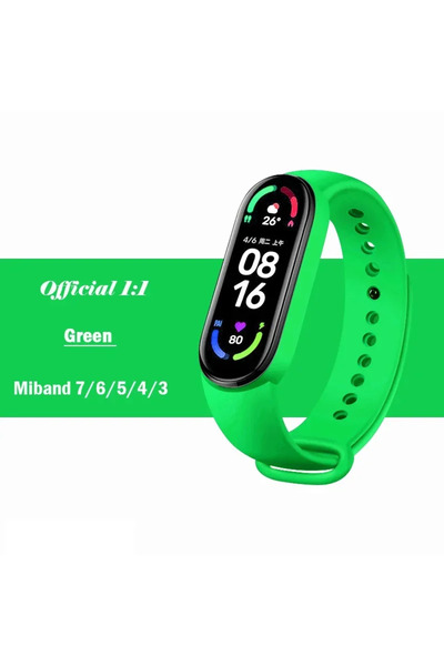 Choice56 حزام سيليكون أخضر رسمي لـ Mi Band 7 6 5، مناسب لـ Mi Band 4 5 6 7، س...