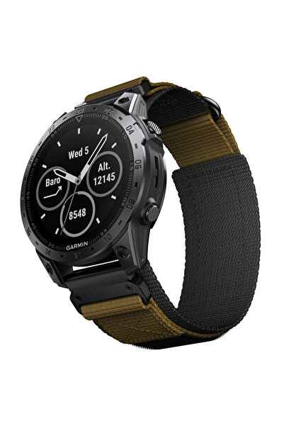 Choice حزام نايلون فيلكرو أسود مقاس 26 مم 22 مم 26 مم متوافق مع Fenix 8/7XPro...