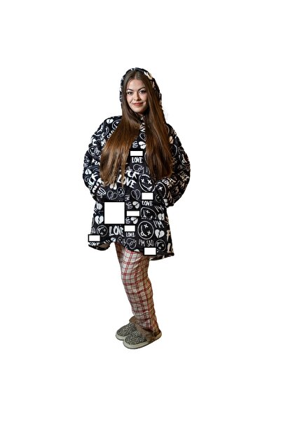 hoodie Υπερμεγέθες Φούτερ-Κουβέρτα με Κουκούλα, Ζεστό Φλις, Ουνισέξ, Μεγάλες ...