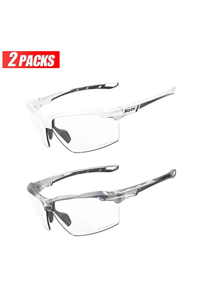 Choice6 نظارات شمسية للدراجات الهوائية 2PACK-0506 SCVCN مع عدسات متغيرة اللون...