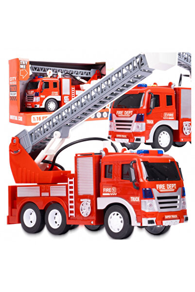 MalPlay Camion de pompieri interactiv pentru copii, Fire Rescue, sistem de pu...