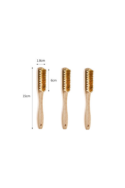 Choice1 3-Piece 1/3PCS Small Solid Wood Long Handle Boar Bristle Nail Brush -...