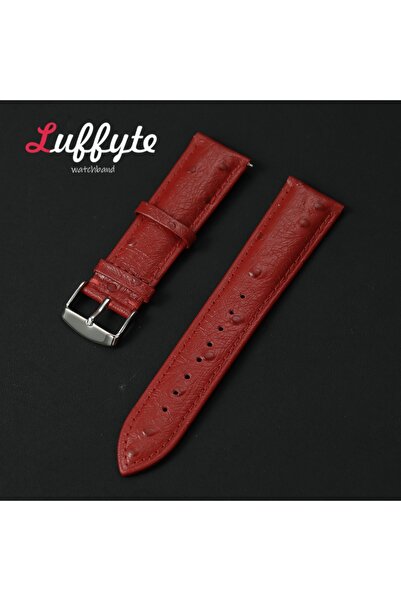 Choice9 20mm Red Vintage Ostrich Pattern Genuine Leather Strap 18mm 20mm 22mm...