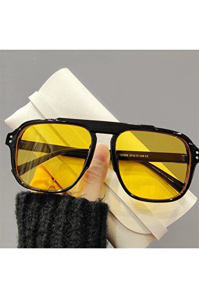choice2 نظارات شمسية KAMMPT طراز 694-c3 باللونين الأسود والأصفر، نظارات كبيرة...