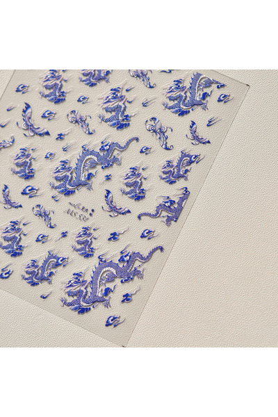 Choice6 1pcs Retro Embroidered Dragon Red Porcelain Chinese 3D Embossed Relie...