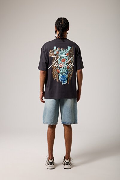2512 Clothing تي شيرت مطبوع عليه زهور بتصميم عتيق