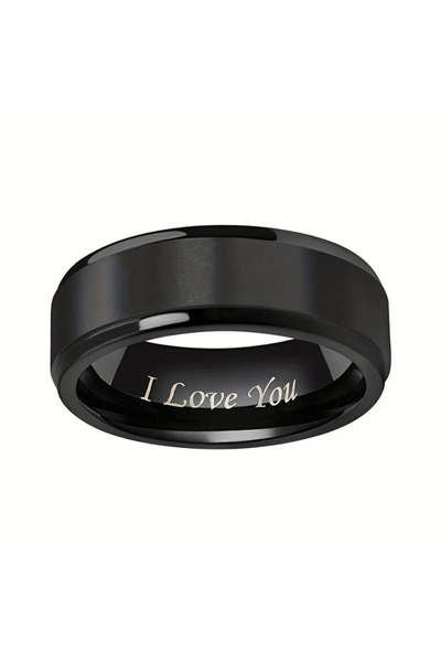 Choice5 10 black I Love You Stainless steel Ring - Durable, Hypoallergenic Me...