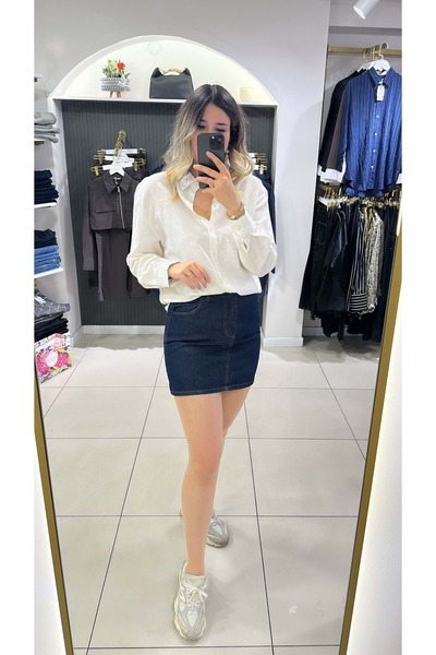 HandeButik KADIN UNİSEX DÜZ KETEN GÖMLEK