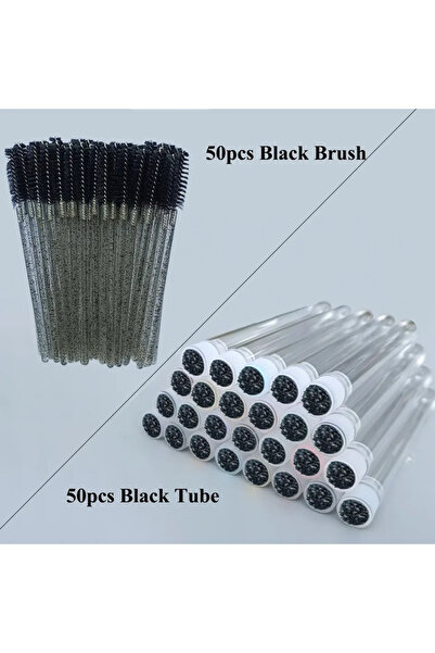 Choice1 A0035-50PCS-black 50pcs Reusable Eyelashes Brush Tube for Eyelash Ext...