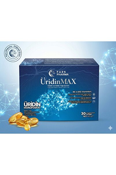 Üridin Max Omega-3, B12, B6, Fostofidilserin, 30 KAPSÜL Beyin, Sinir ve Hafız...
