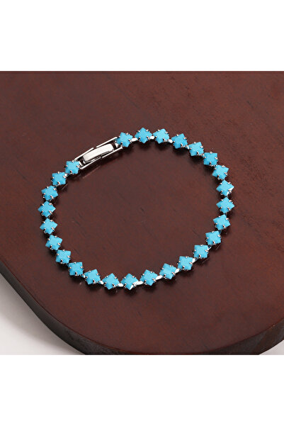Choice12 style C silver Blue Turquoise Bracelet 18K Gold Plated Waterproof Br...