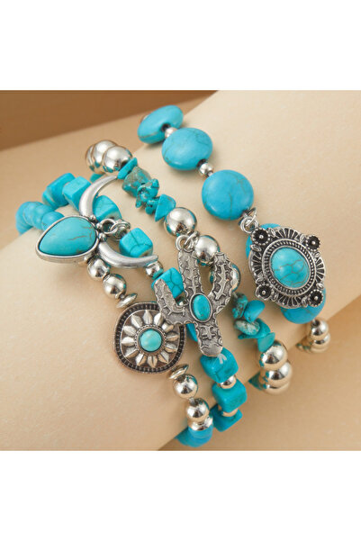Choice YC4546-1 Bohemian Style Bead Bracelet with Cow's Head Geometric Inlay ...