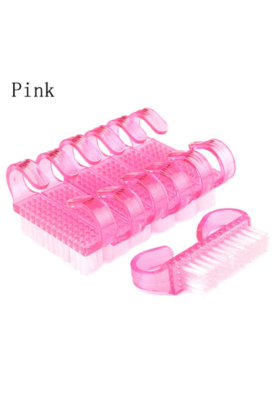 Choice Pink 10pcs Plastic Nail Cleaning Brush Nail Dust Soft Remover For Nail...