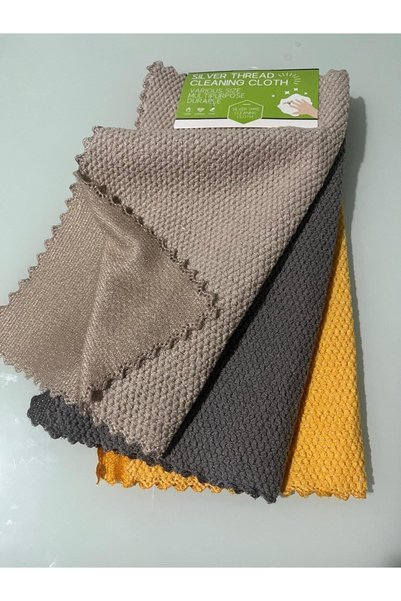 TekStilize Braided Multi-Purpose Microfiber Cleaning Cloth - Set of 3 - Non-Scratch Stain Remover Kitchen and Bathroom Cloth