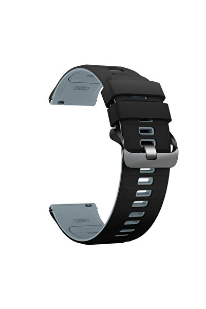 Choice25 حزام ساعة عالمي أسود رمادي مقاس 22 ملم لـ Gear S3 Frontier Classic/W...