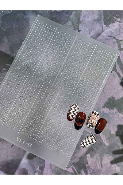 Choice25 1pcs Multi Design French Nail Stickers Checkered Transparent Spray-p...