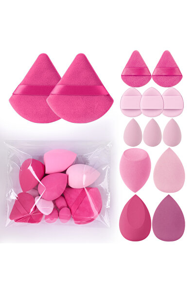 Choice4 14Pcs Rose pink 14Pcs Women's Makeup Sponge Set Cosmetic Blender Beau...