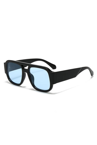 Choice black blue 1/4 Sets Retro Large Frame Double Bridges Square Sun Glasse...