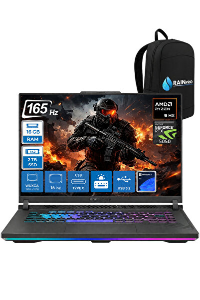 ASUS Rog Strix G16 G614PH Amd Ryzen 9 8940HX Aı 16 GB RAM 2 TB SSD 8GB/RTX505...