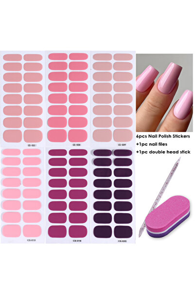 Choice CS2.8.9.13.16.20 T08 6pcs Ombre Color Gel Nail Polish Sticker Pink Blu...