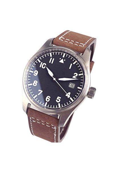 Choice40 glass(visible) back black-1 No Logo 39mm Pilot Aviator Diving Watche...