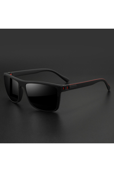 Choice7 C9-red black Premium Square Polarized Sunglasses - Spring Hinge Desig...