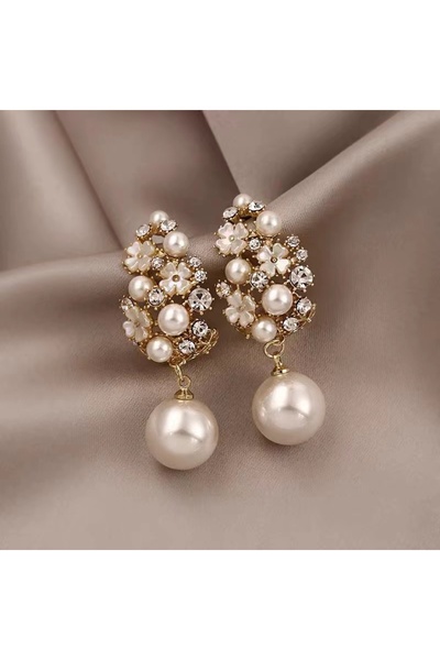 Choice1 white New Arrival Pearl Vintage Geometric Simple Micro Inlaid Hollow ...