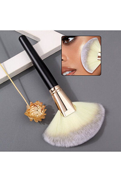 Choice black 1pc extra large three-color hair fan brush beauty special soft b...