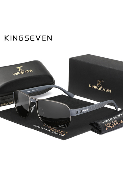 Choice5 نظارات شمسية رجالية مستقطبة من KINGSEVEN باللون الرمادي، حماية UV400،...