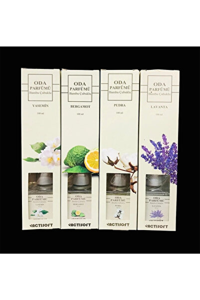 actisoft Bergamot-yasemin-pudra-lavanta Bambu Çubuklu Oda Kokusu 4 Lü Set 100ml