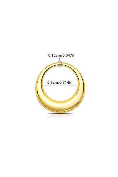 choice2 حلقة أنف ذهبية (8 مم، قطعة واحدة) من الفولاذ المقاوم للصدأ 316L، ناعم...