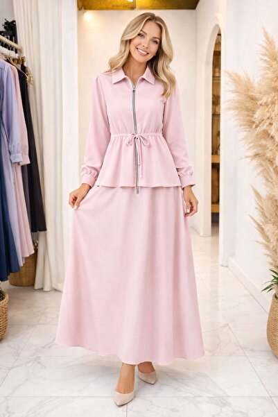 moda paketi Γυναικείο Σετ Modal με Φερμουάρ και Κορδόνι στη Μέση – Κομψός Συν...