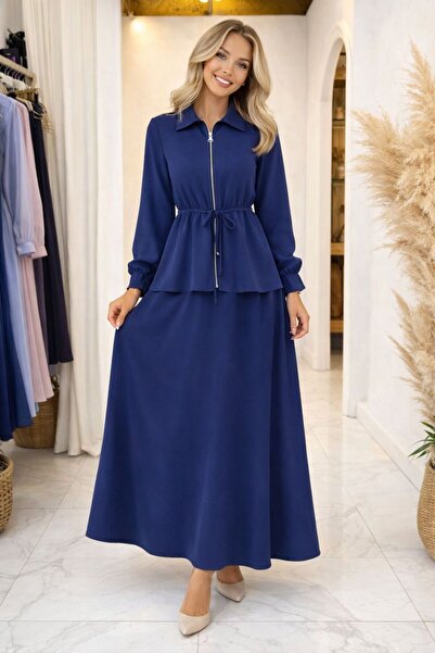 moda paketi Γυναικείο Σετ Modal με Φερμουάρ και Κορδόνι στη Μέση – Κομψός Συν...