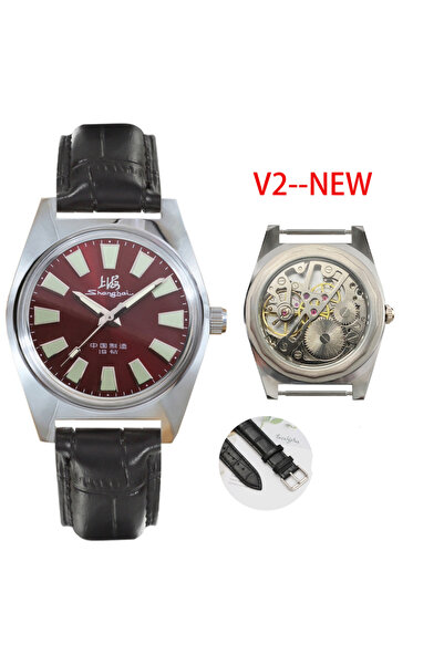 Choice6 ساعة يد ميكانيكية حمراء طراز red-hpd-td-v2 من شنغهاي، قطر 36 ملم، تعم...