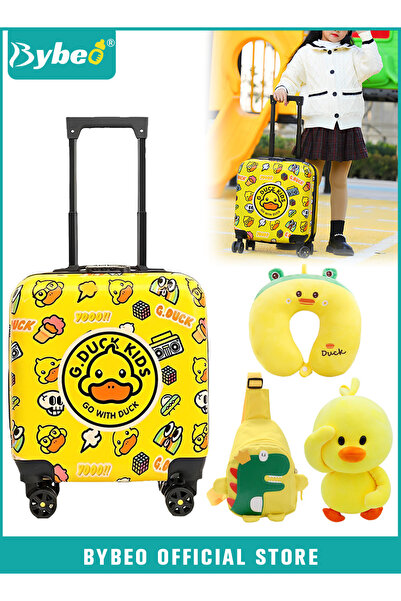 BYBEO ﻿4Pcs Cartoon Children's Luggage Set, Kids Travel Suitcase with Univers...