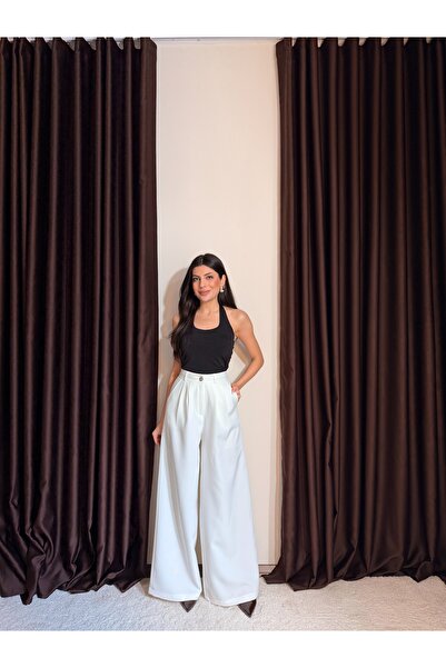 LOISY Παντελόνι - Λευκό - Ευρύ πόδι