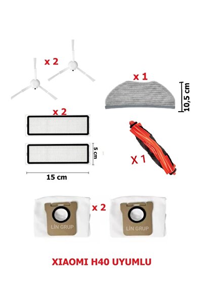 LİN GRUP Σετ φίλτρων βούρτσας συμβατό με το μοντέλο Xiaomi H40