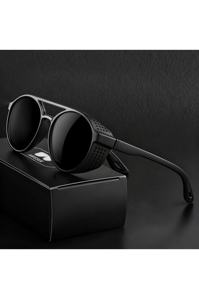 choice2 Round C1 Black Steampunk Sunglasses Polarized Sports sun glasses for ...